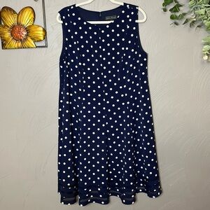 🎈soldE🎈Navy Blue Polka Dot Sleeveless Dress